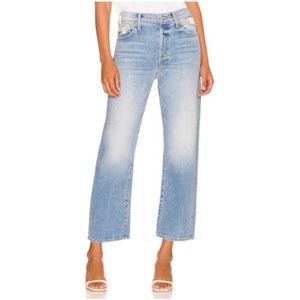 MOTHER Superior - The Ditcher Crop Jeans Resting Beach Face 30 Frayed